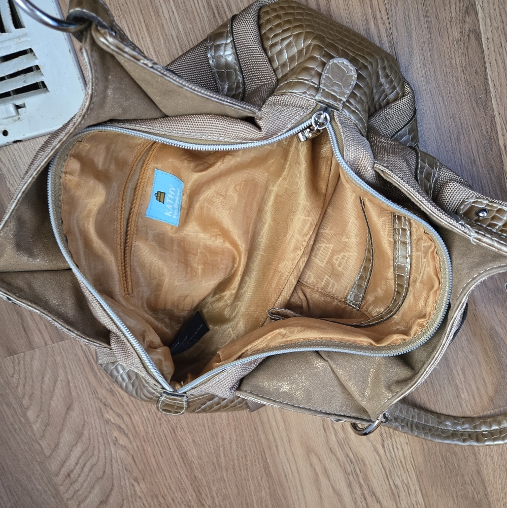 Gold Textured Backpack